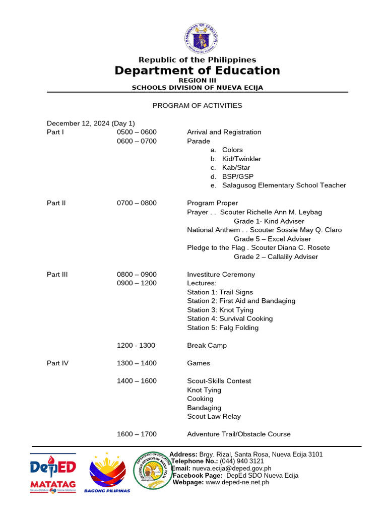 PROGRAM-OF-ACTIVITIES1 | PDF | Youth Organizations | Youth Movements