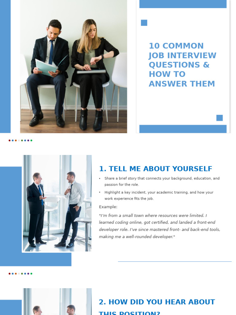 10 Common Job Interview Questions & How To Answer Them | PDF | Job ...