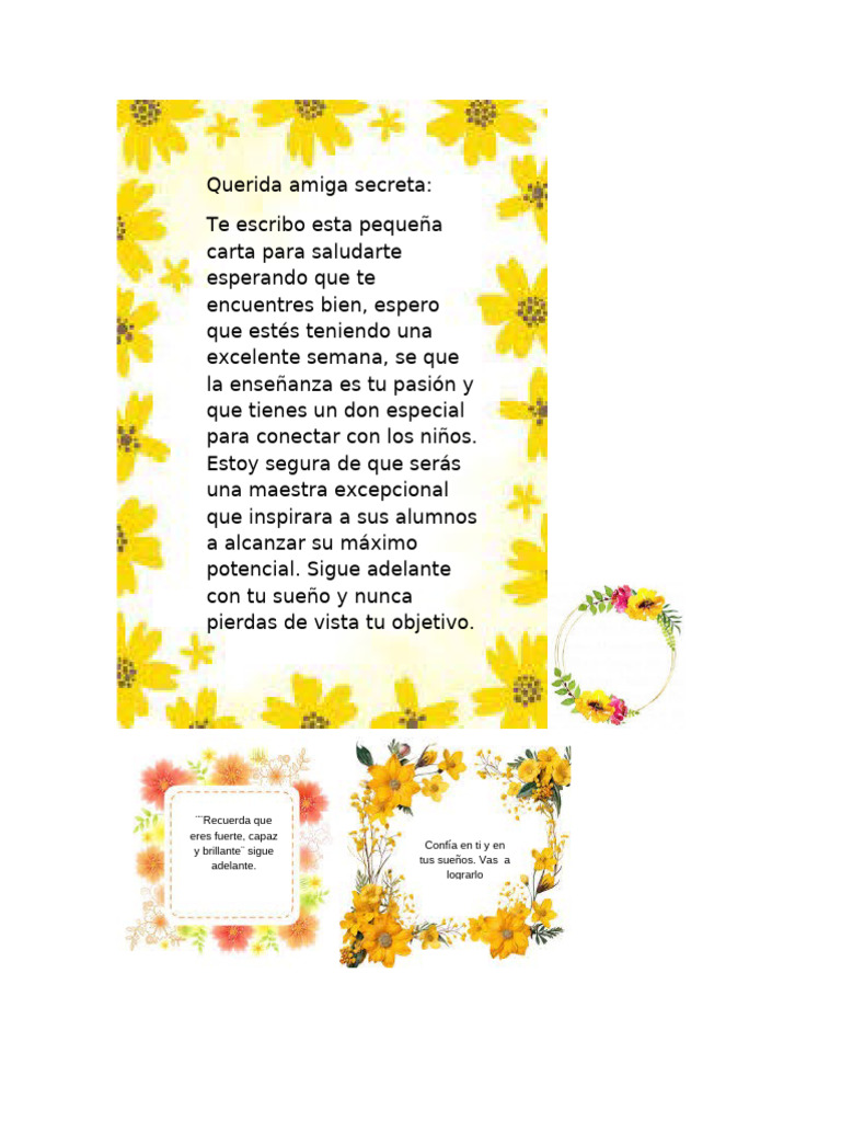 Carta de Apoyo a Maestra Inspiradora | PDF