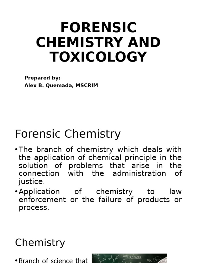 Forensic Chemistry and Toxicology Overview | PDF | Forensic Science ...