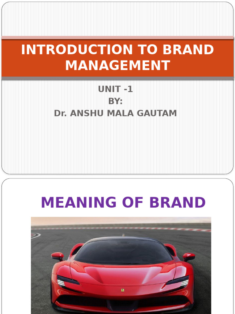 Introduction to Brand Management Concepts | PDF | Brand | Marketing