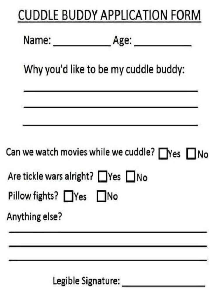 Cuddle Buddy Application Form | PDF