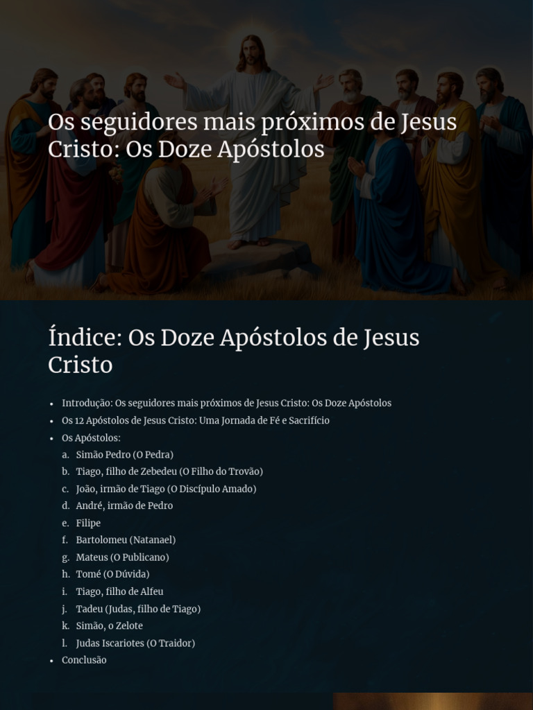 Os Doze Apóstolos de Jesus Cristo | PDF | João, o Apóstolo | São Pedro