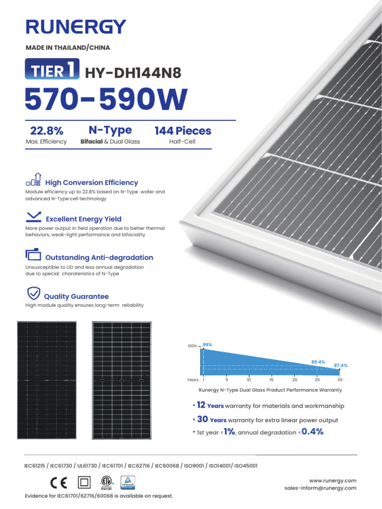 High-Efficiency N-Type Solar Module | PDF | Electricity | Sustainable ...