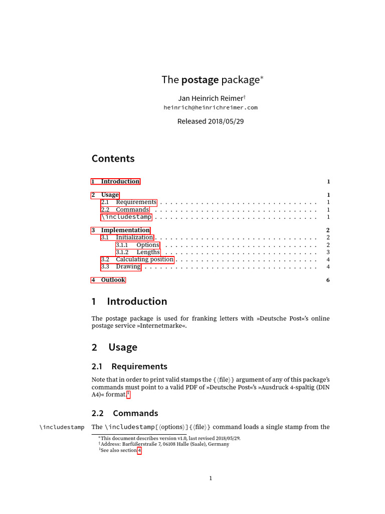 Guide d'utilisation du package postage | PDF