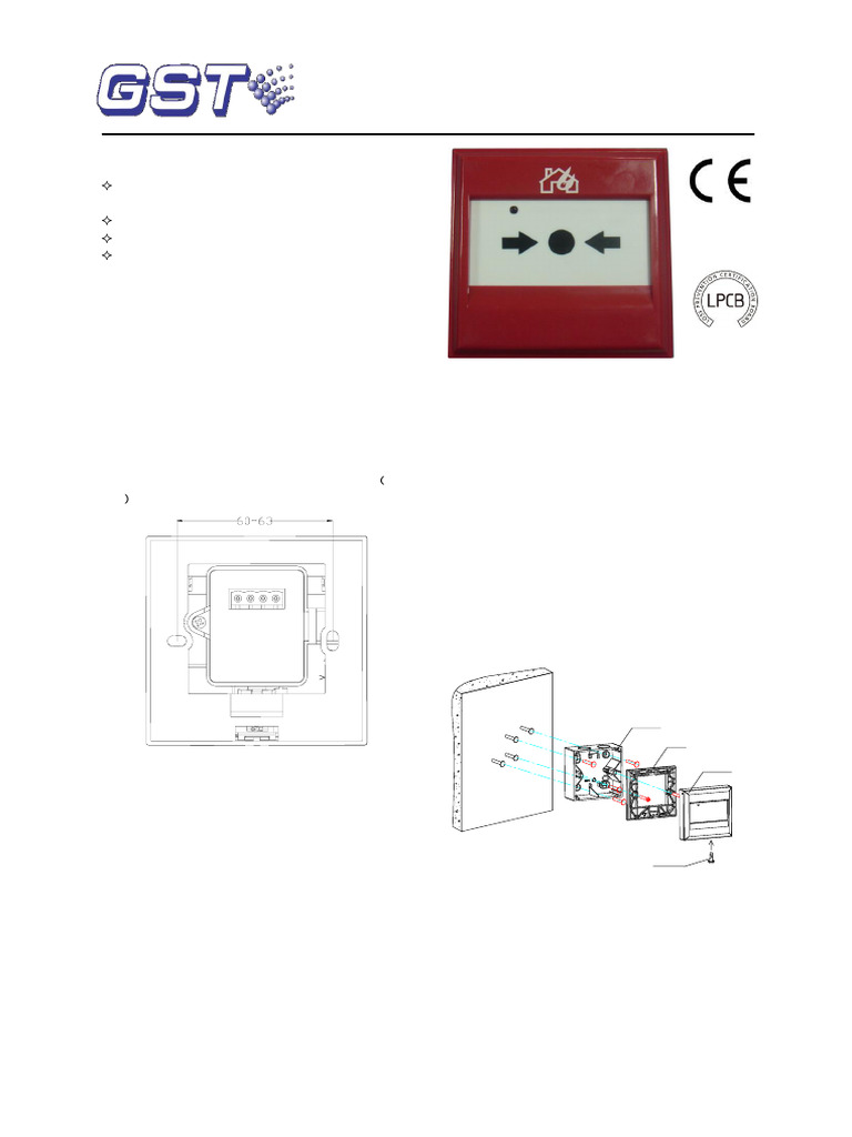 DI-9204E Manual Call Point Guide | PDF | Manufactured Goods | Equipment