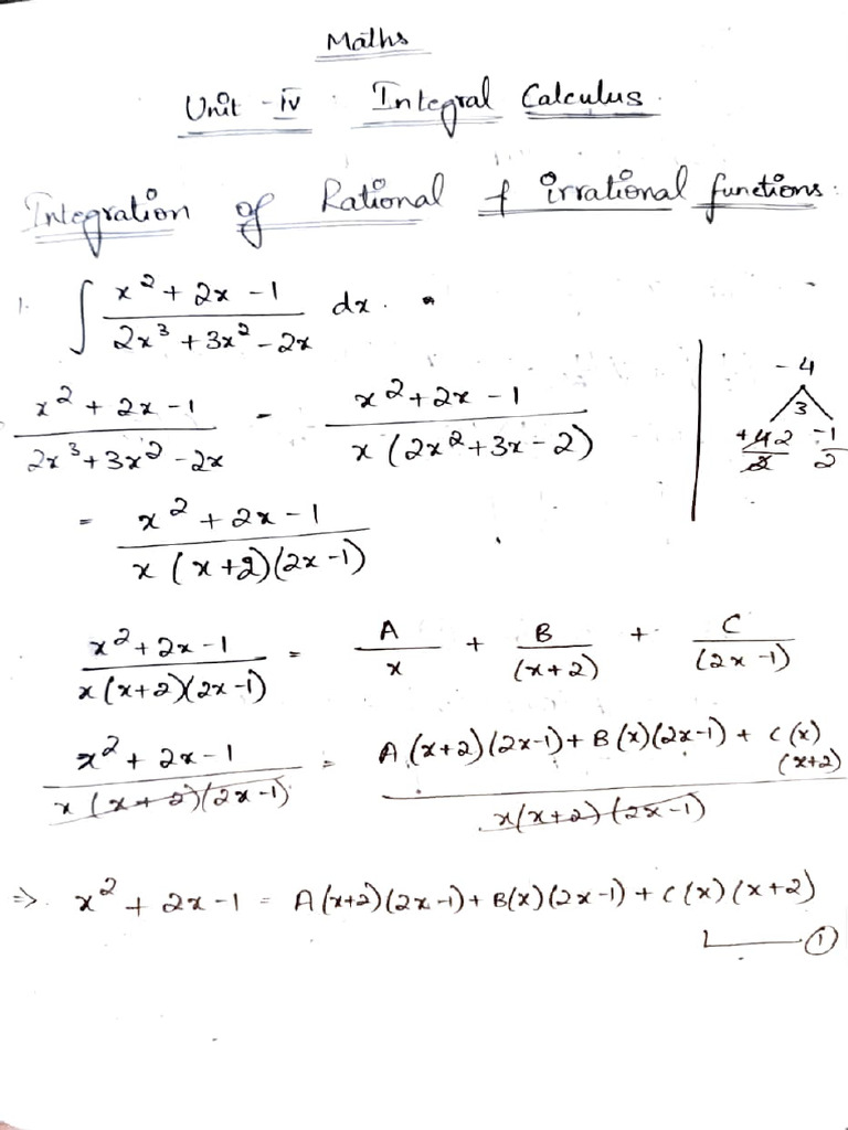 Rational Functions and Calculus Concepts | PDF
