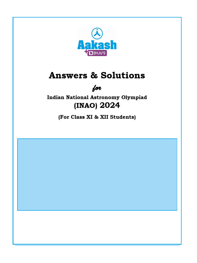 INAO 2024: Astronomy Olympiad Instructions | PDF | Orbit | Planets
