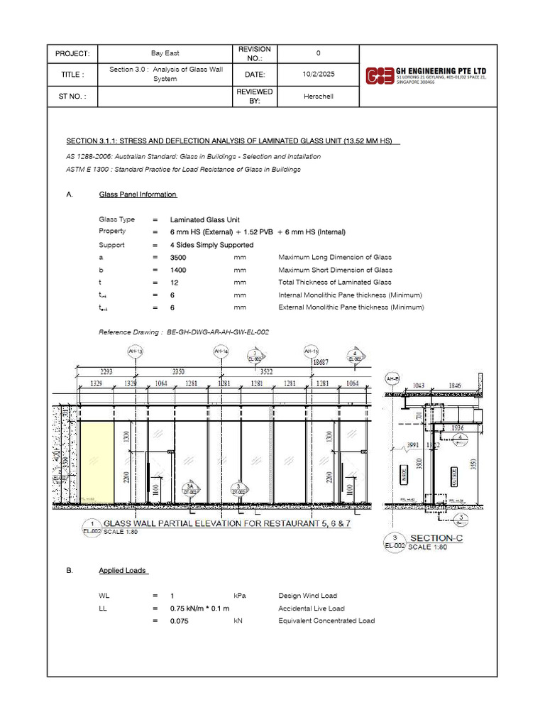 Glass Wall System Analysis Report | PDF | Glasses | Materials