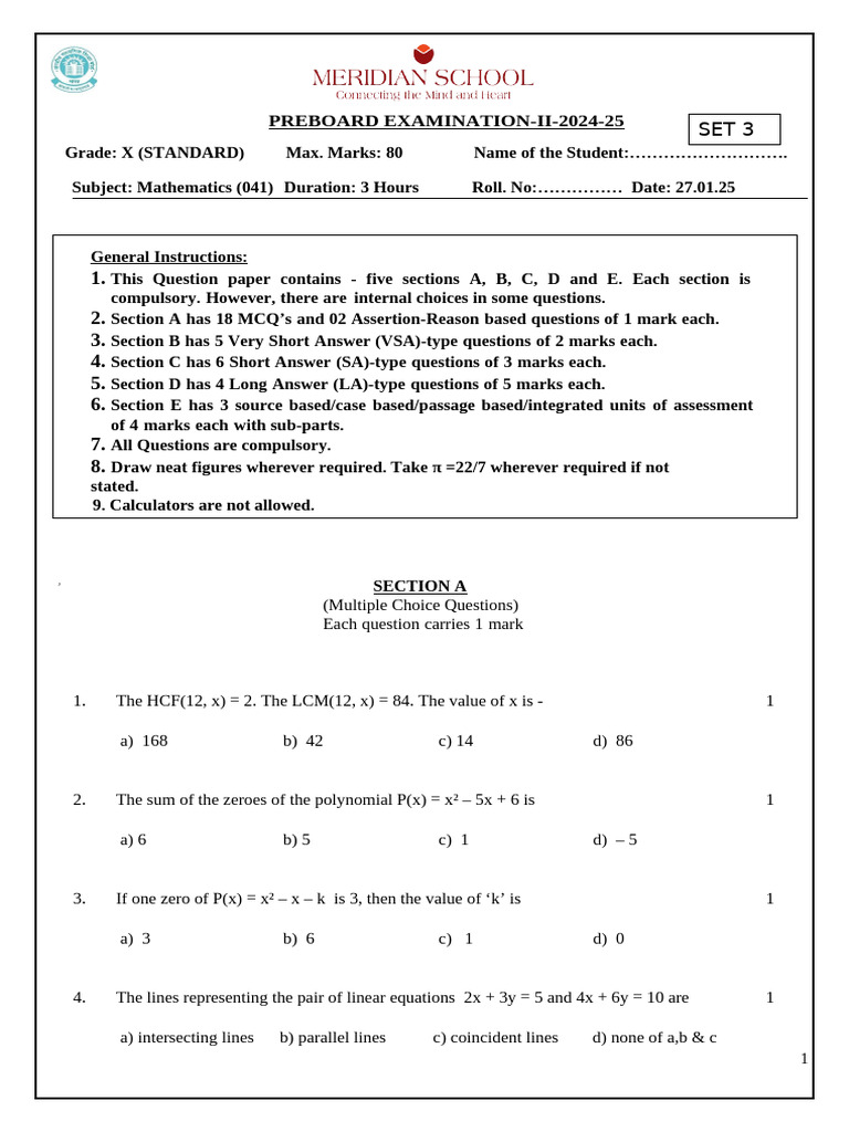 Grade Pb 2 Set 3 Math Pdf