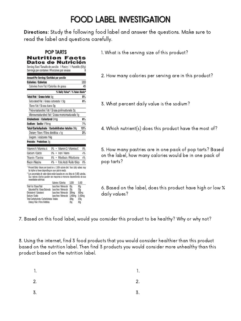 Food Label Analysis and Comparison Guide | PDF