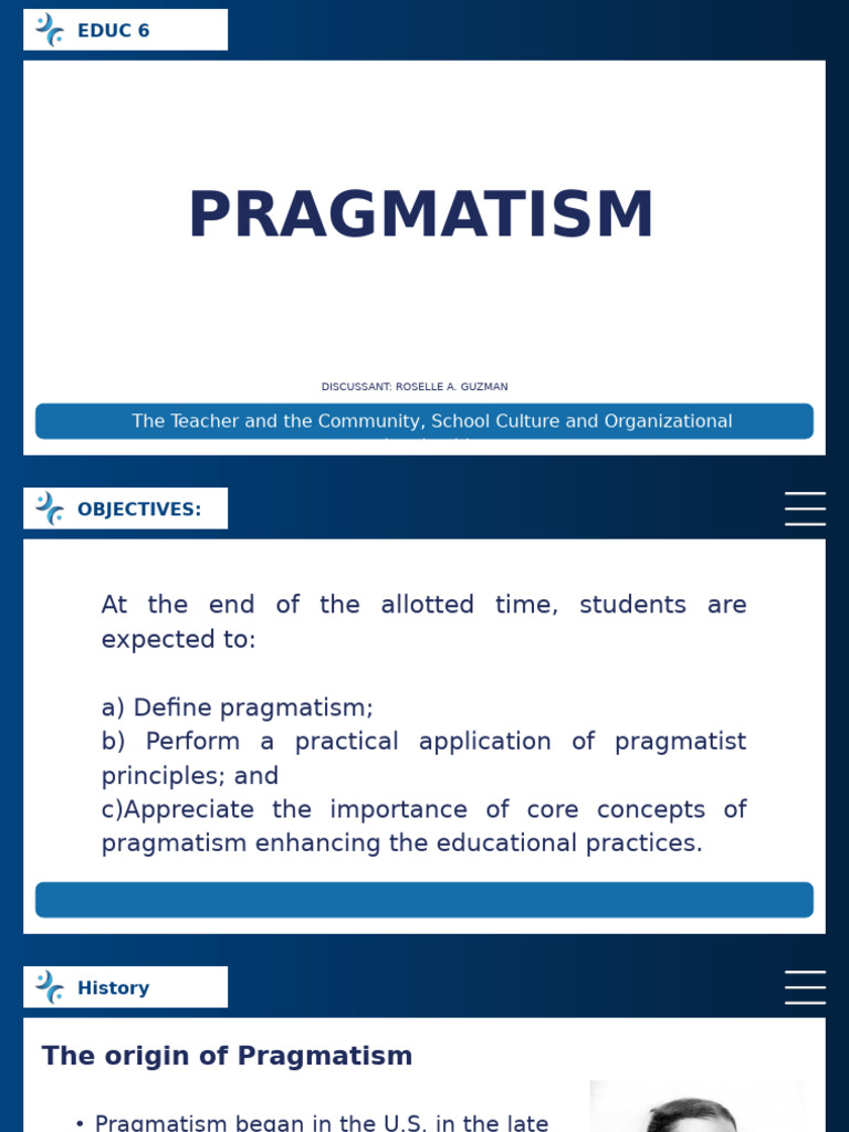 Pragmatism Guzman Ra | PDF | Pragmatism | Learning