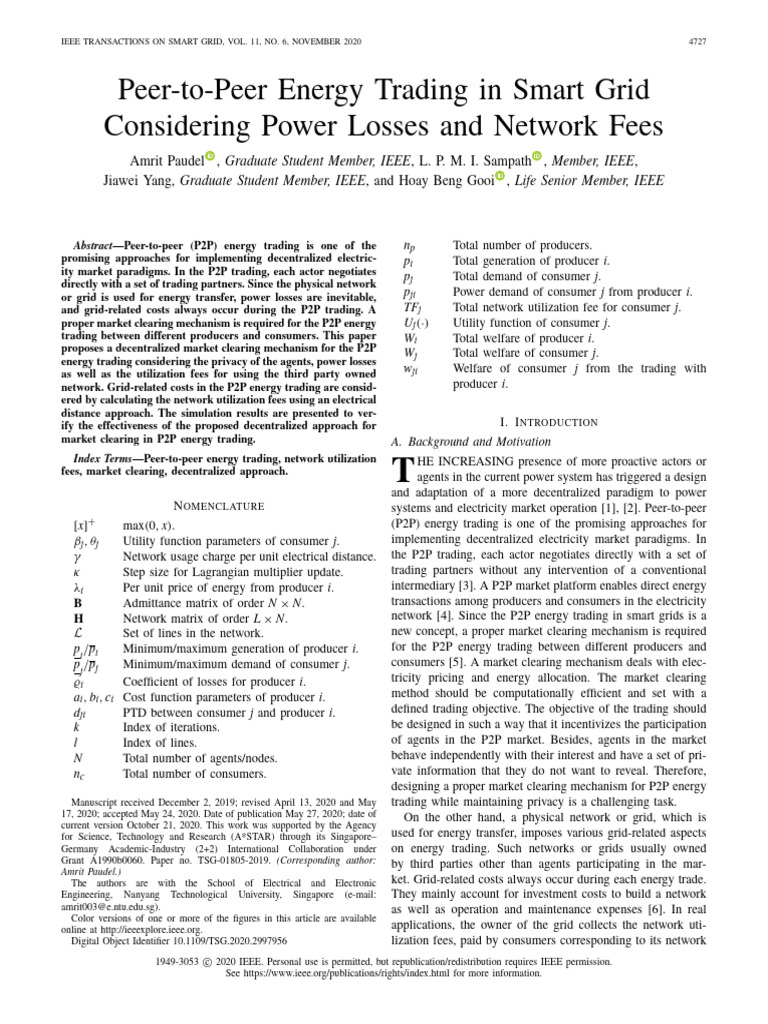 Decentralized P2P Energy Trading Model | PDF | Market (Economics ...