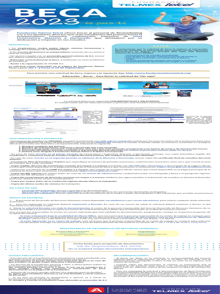 Beca Telmex 2023: Requisitos y Proceso | PDF | Certificado de nacimiento
