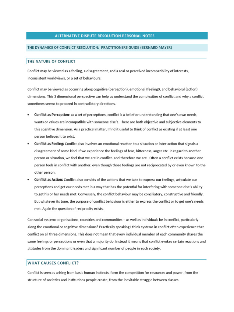 Understanding Conflict Dynamics | PDF | Negotiation | Conflict (Process)