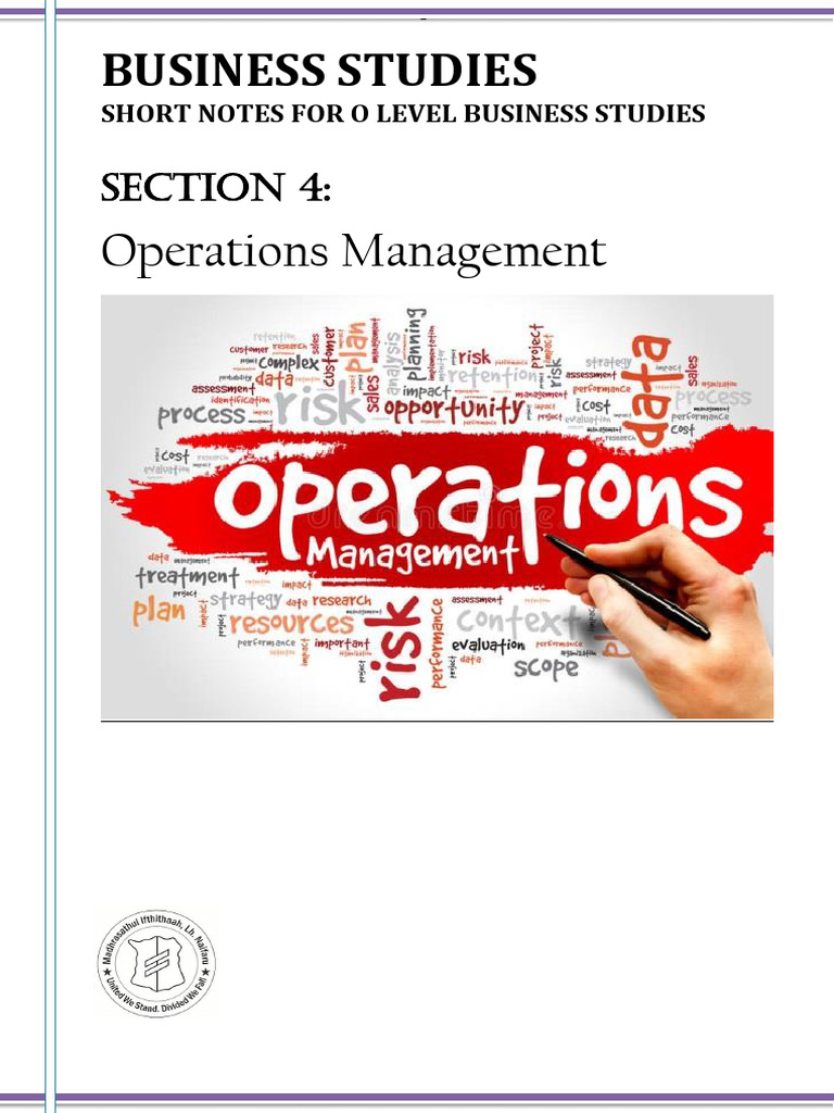 SECTION 4 Operations Management | PDF | Lean Manufacturing | Inventory