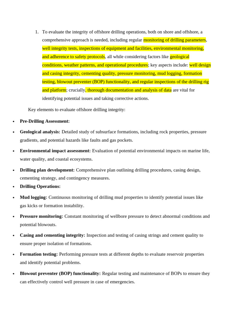 Offshore Drilling Integrity Evaluation Guide | PDF | Blowout (Well ...