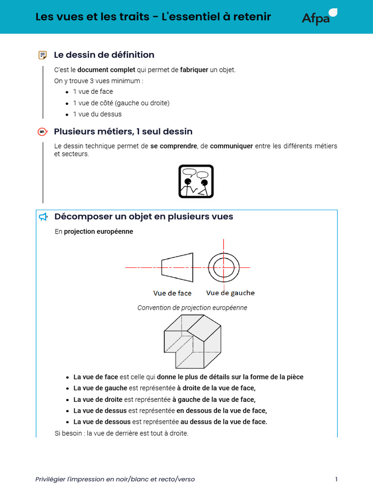 Guide du dessin technique en 3 vues | PDF | Dessin technique | Dessin