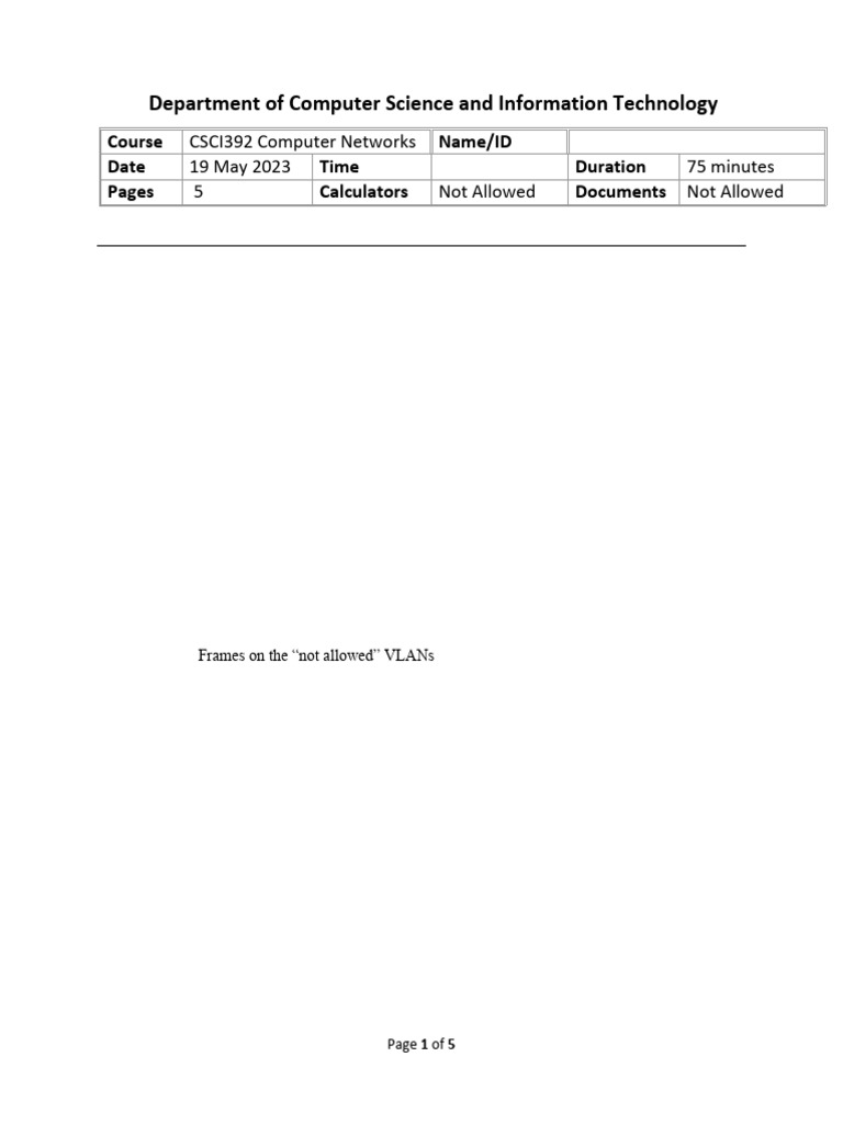 Computer Networks Exam Questions | PDF | Computer Network | Routing