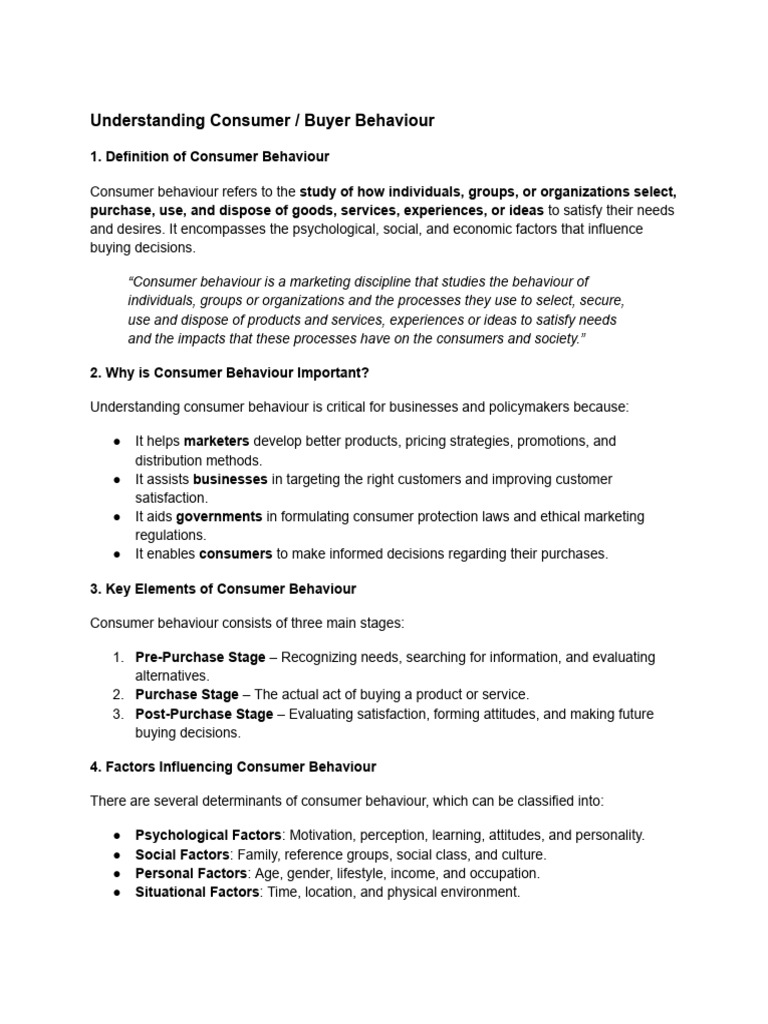 Consumer Behaviour Insights for Marketers | PDF | Consumer Behaviour ...