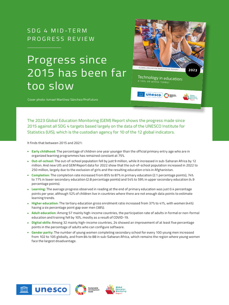 2023 GEM Report: Global Education Progress | PDF | Literacy