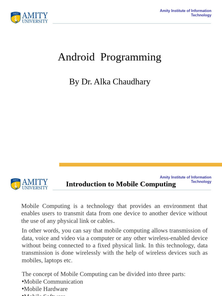 AP-Module I PPT-Dr. Alka Chaudhary | PDF | Android (Operating System ...