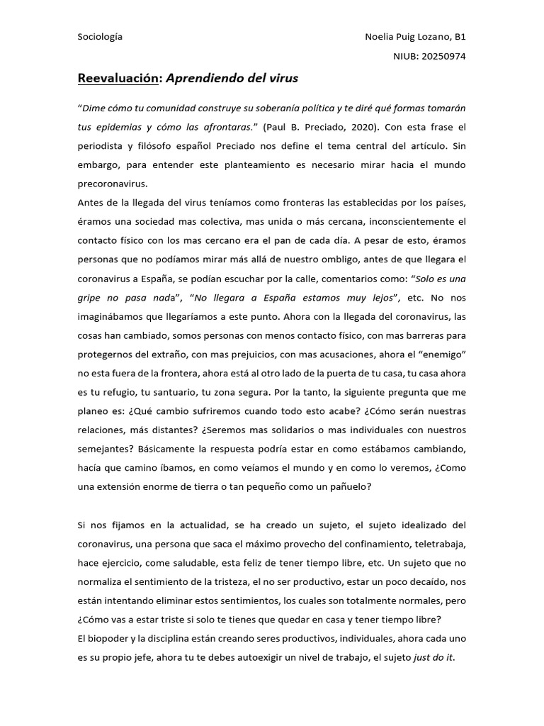 Impacto del Coronavirus en la Sociedad | PDF