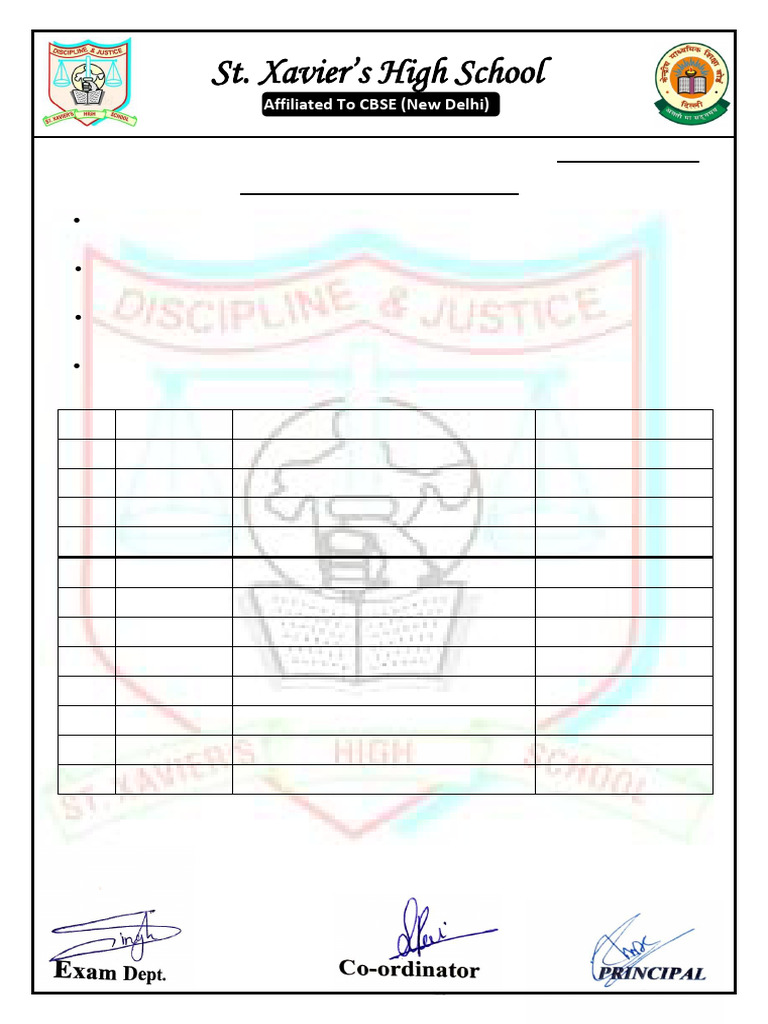 St. Xavier's Practical Exam Schedule 2025 | PDF | Educational Stages ...