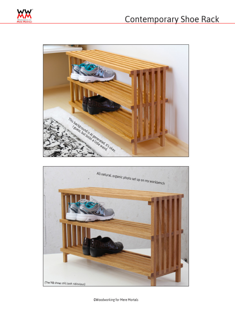 WWMM Contemporary Shoe Rack | PDF | Woodworking | Industrial Processes