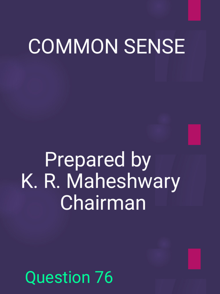 COMMON SENSE class 5 (76-80) | PDF
