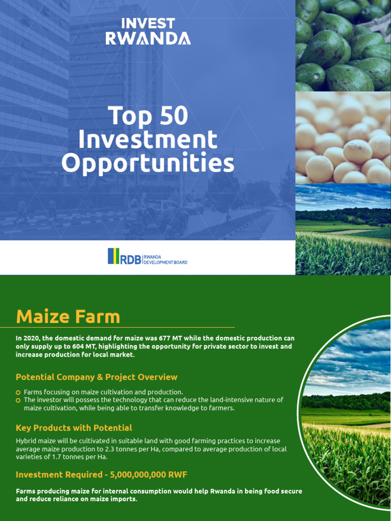 Rwanda Agriculture Investment Opportunities | PDF | Agriculture ...