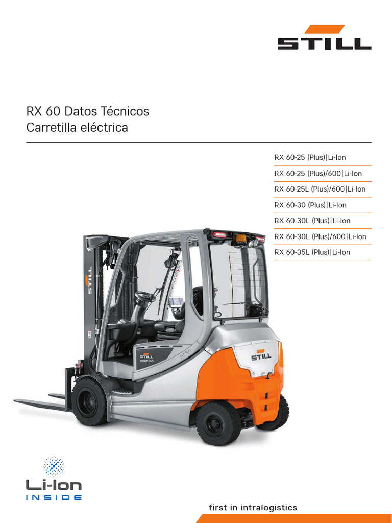 Carretillas Eléctricas RX 60: Especificaciones | PDF