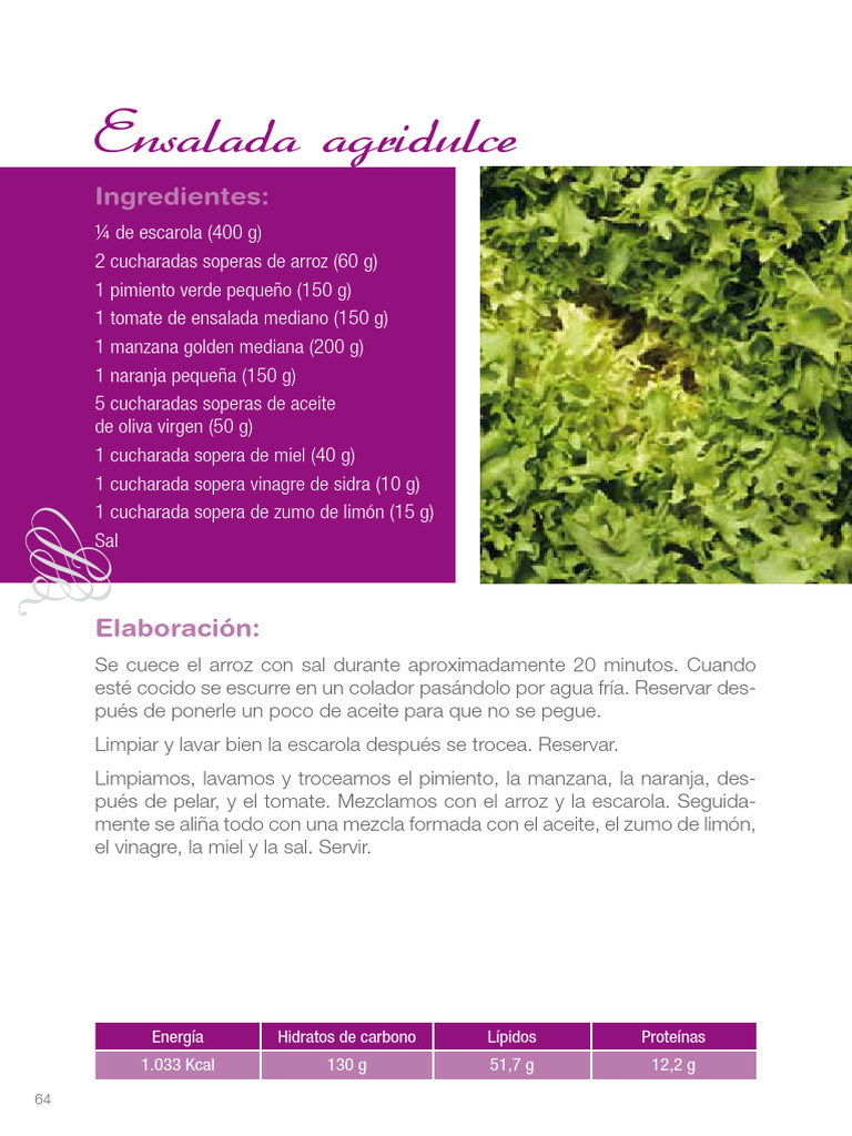 Recetas de ensaladas saludables y nutritivas | PDF | ensalada | Alimentos