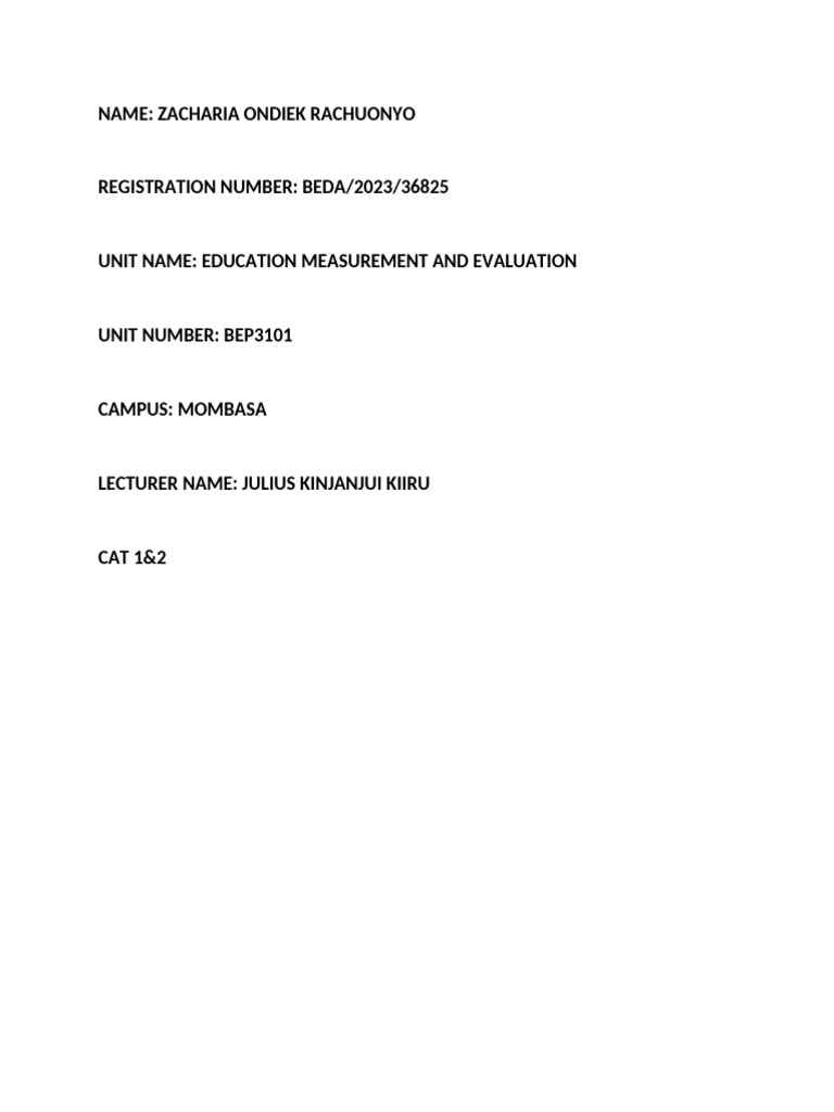 Edu Measurement 1 Pdf Educational Assessment Evaluation