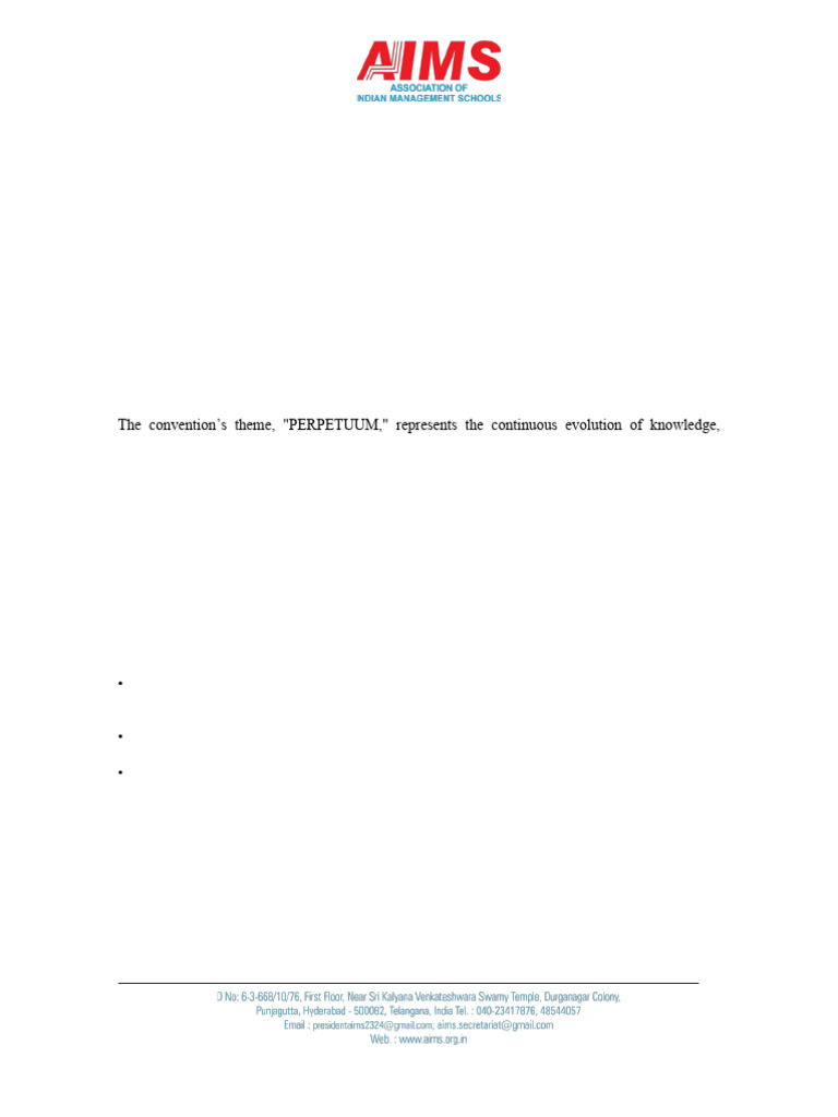 AIMS Annual Management Convention 2024 Sponsorship | PDF