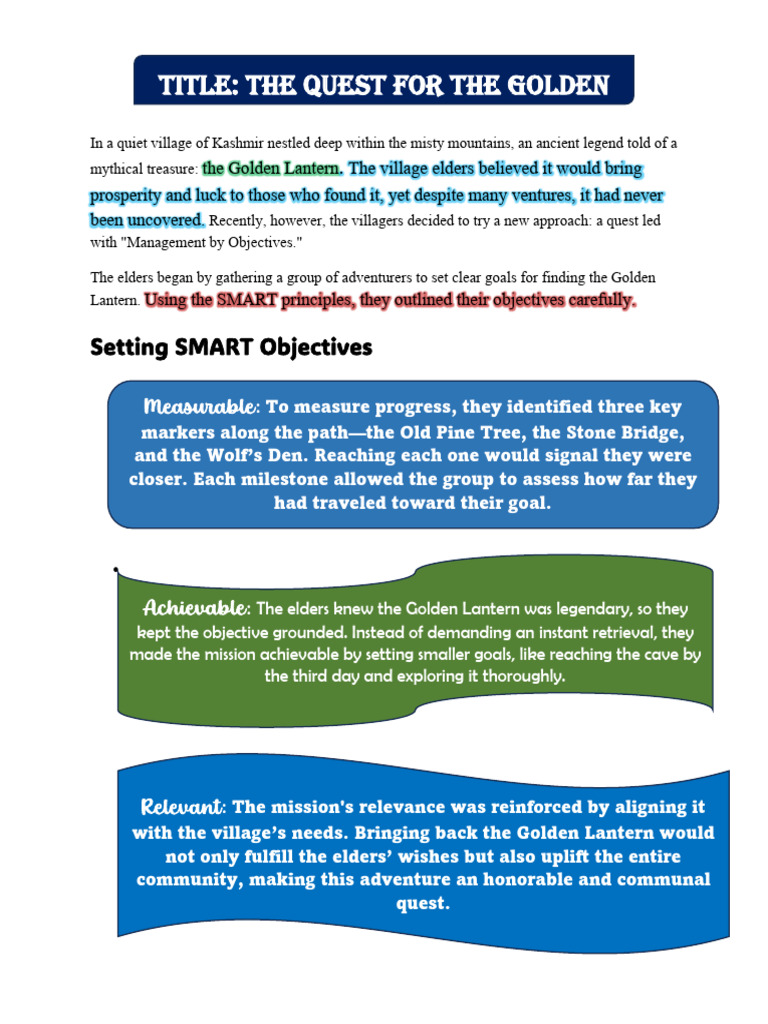 Story No 2 Fairy Tale For SMART Objectives | PDF | Folklore