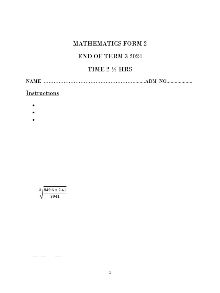 f2 Mathematics 2024 | PDF | Pound Sterling | Mathematics