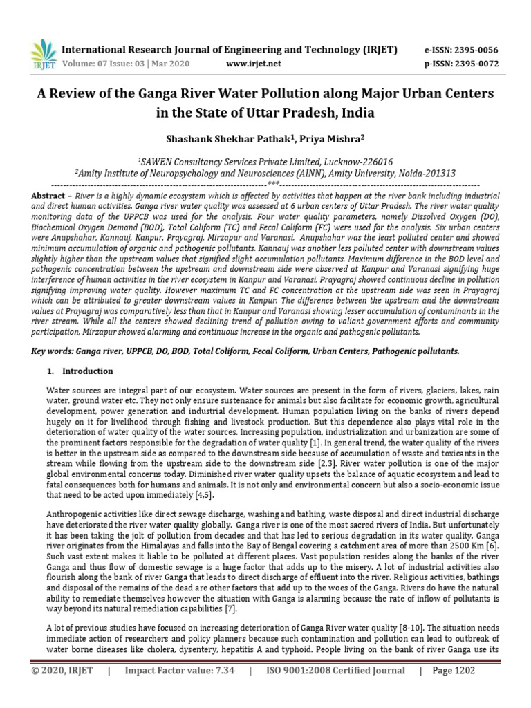 Impact on ganga water | PDF | Water Pollution | Sewage