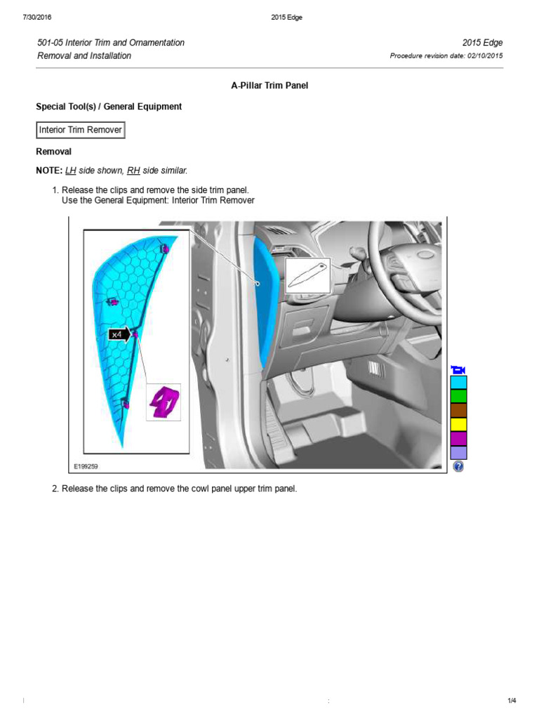 2015 Edge Trim Panel Removal Guide | PDF | Door | Wheeled Vehicles