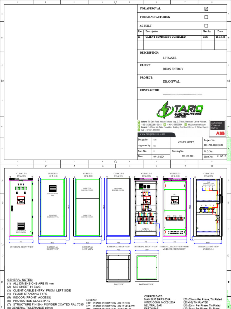 LT Panel Design Drawing for Approval | PDF | Manufactured Goods ...