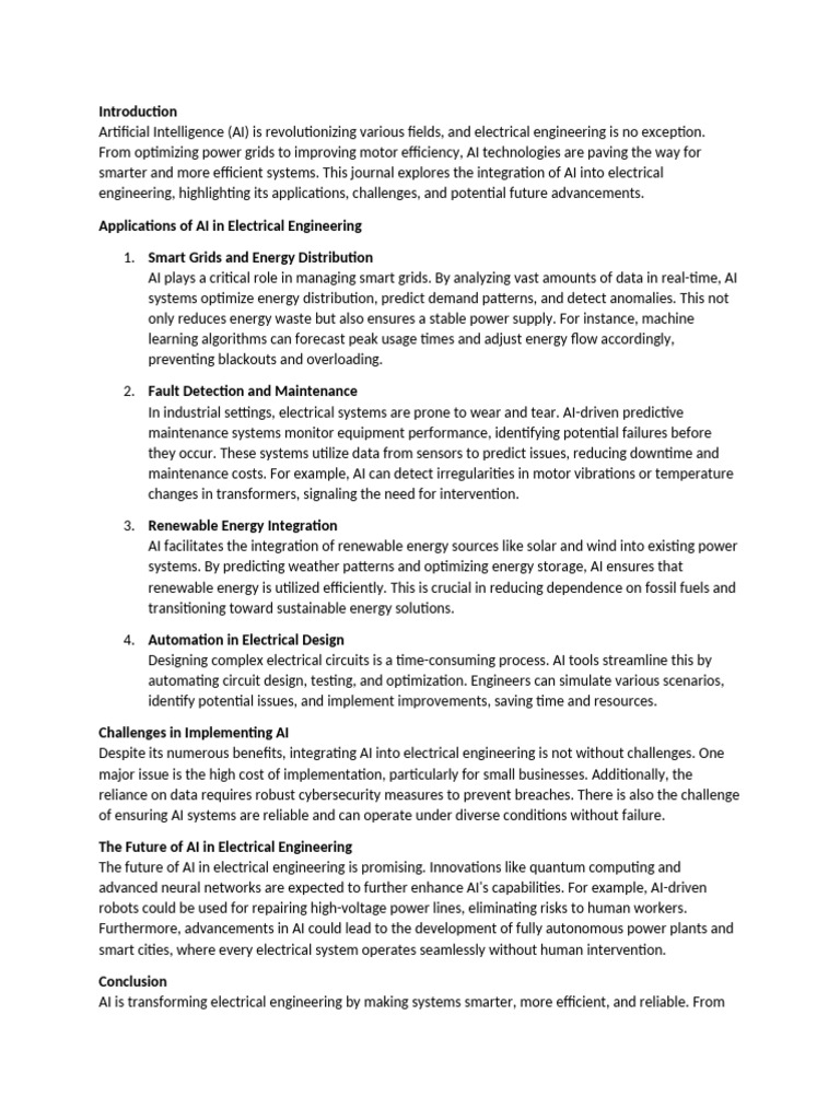 AI Transforming Electrical Engineering | PDF | Artificial Intelligence ...