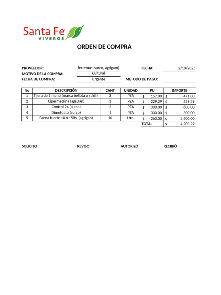 Ordenes de Compra 2024 | PDF