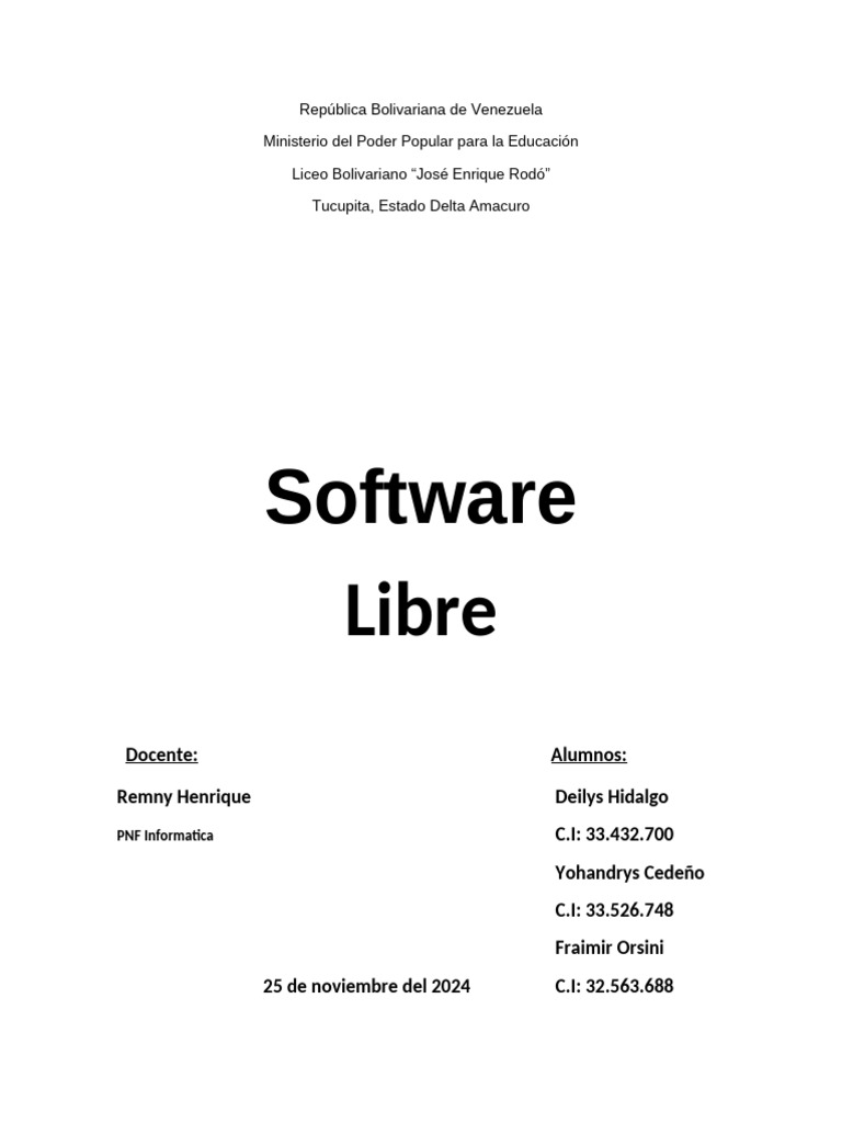 Introducción al Software Libre y LibreOffice | PDF | Tecnologías de la ...