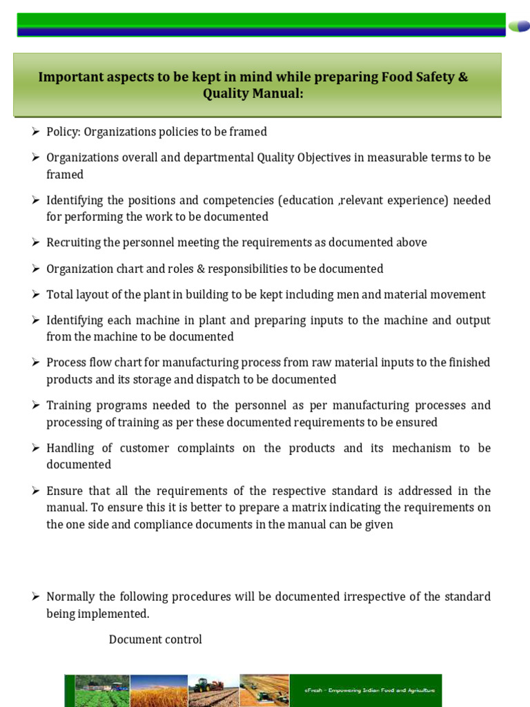 Food Safety Management Manual Guide | PDF | Food Safety | Hazard ...
