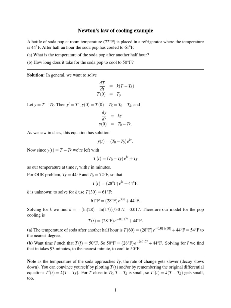 Newton Cooling | PDF
