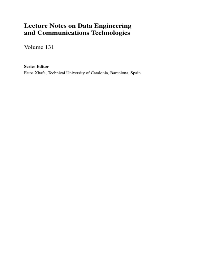 Lecture Notes On Data Engineering and Communications Technologies | PDF ...
