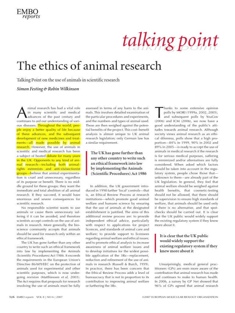 animal research ethics case studies