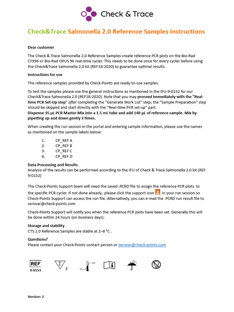 Check&Trace Salmonella 2.0 Instructions | PDF