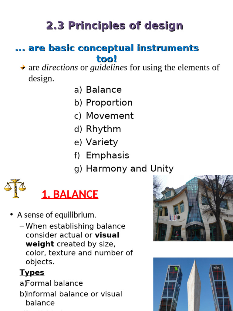 Design Principles: Balance, Rhythm, Unity | PDF | Rhythm