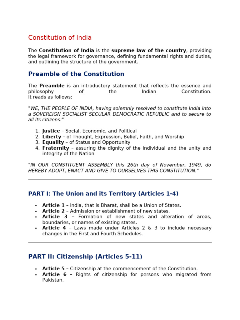 Constitution of India | PDF | Social Policy | Justice